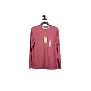 NWT Weatherproof Men Red Soft-Washed Long Sleeve Button Front T-Shirt Size XL